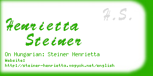 henrietta steiner business card